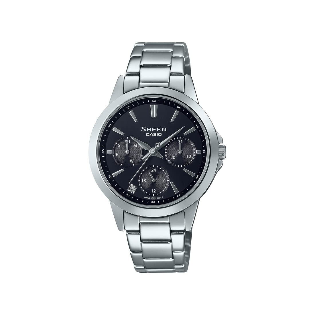 Casio Sheen Analog Black Dial Women SHE-3516D-1AUDF (SH261) (B09YR6GPBP) Amazon Price History, Amazon Price Tracker