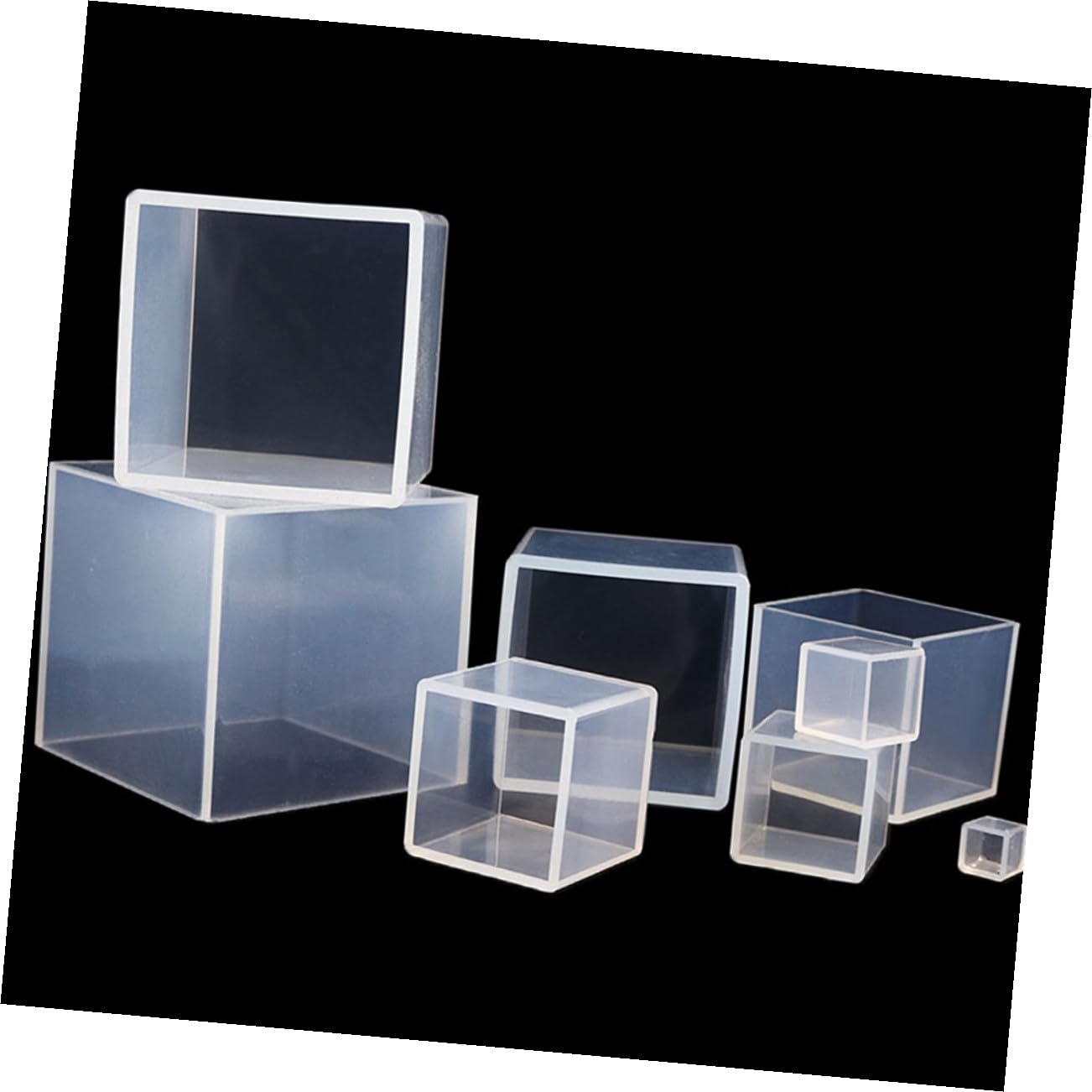 OSALADI 5 Pièces Moule Carré Silicone Lot de Moules pour Bricolage et Loisirs Créatifs de Forme Carrée pour Coulée