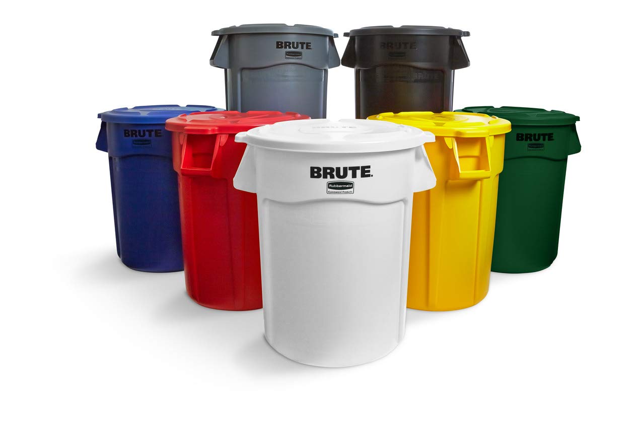 Rubbermaid Commercial 640-2610-GRAY 10Gal Brute Container Gray W-O Lid