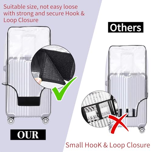 Yotako Clear PVC Suitcase Cover Protectors 30 Inch Luggage Cover Protectors for Wheeled Suitcase 30''3