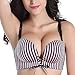 FallSweet Add Two Cups Bras Brassiere for Women Push Up Padded Unlined (Pink Striped, 38C)