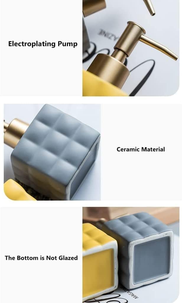 Keramik-Seifenspender-Pumpflaschen für Badezimmer und Küche, 220 ml, galvanisierte Premium-Lotionsflasche