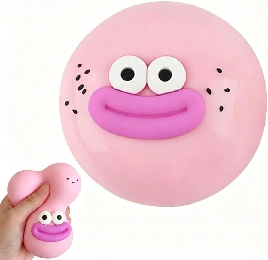 2026NEW Smushers Face Squishy, Smushers Squishy，Slow Rise Relaxing Sensory Fidget Stress，Interchangeable Faces Party Favor Pressure for Adults Soft Squeeze Toy Relief (Pink/White)