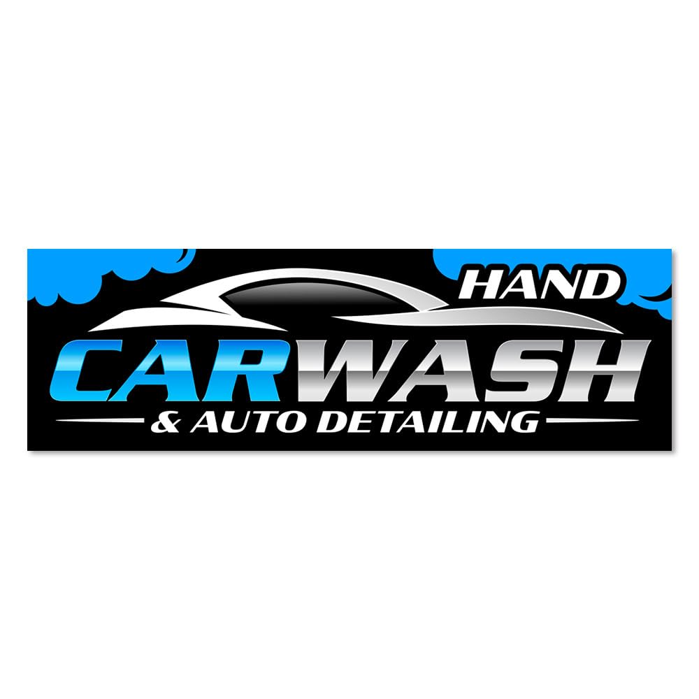 Hand Car Wash & Auto Detailing Vinyl Banner Standard - 30x96