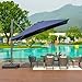 PURPLE LEAF 11 FT Square Patio Umbrella Large Cantilever Outdoor Aluminum Offset Umbrella with 360-degree Rotation for Garden Deck Backyard Pool, Navy Blue