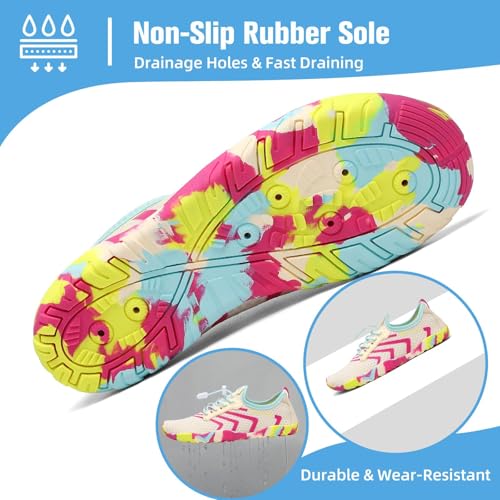Image of Mishansha Water Shoes for Women Men, Quick-Dry Barefoot Swim Shoes with Drainage Holes, Lightweight Aqua Shoe for Beach Pool River Boating Yoga Walking