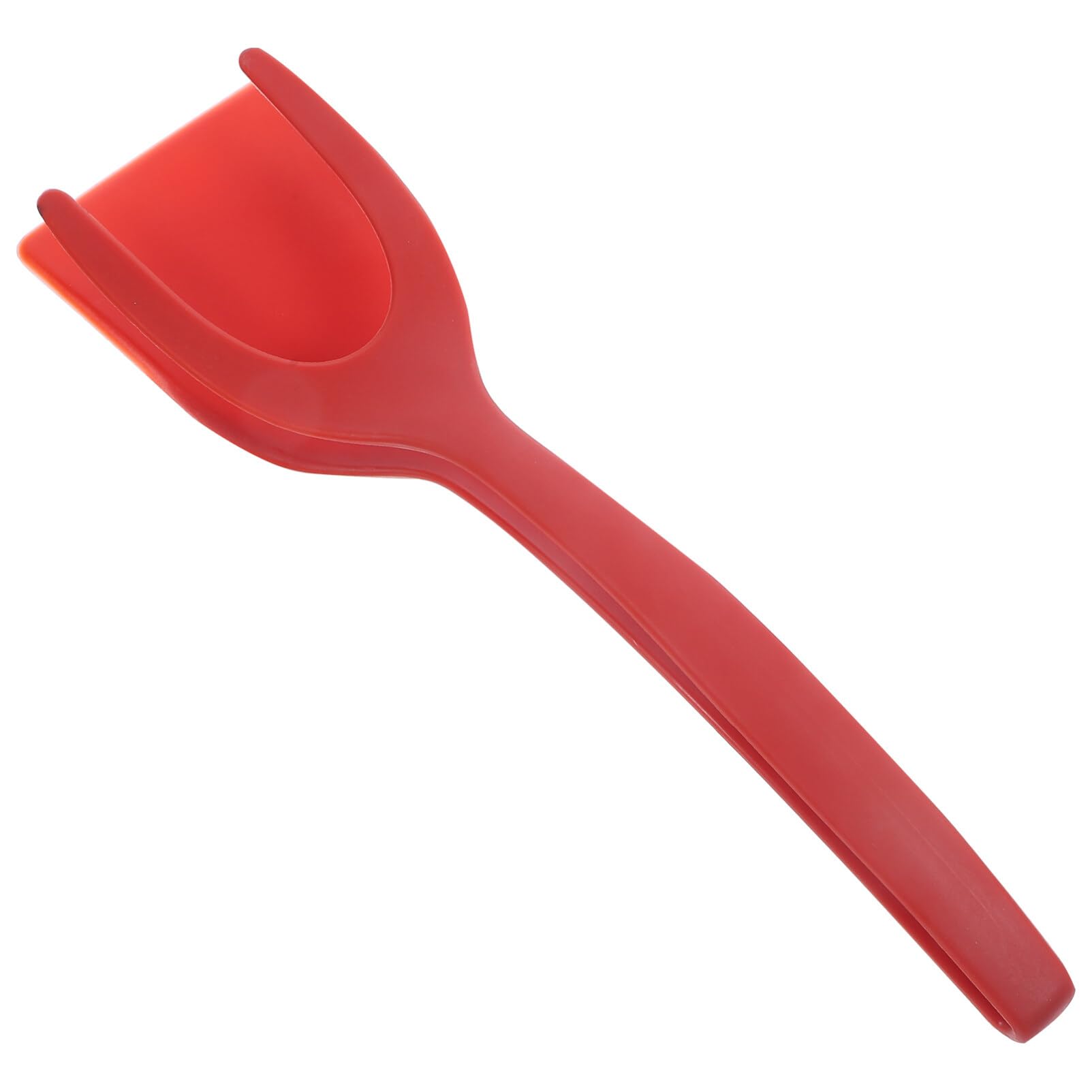 Alipis Zerodeko 2 in 1 Spatula and Tongs, PPA Egg Flipper Tong Flip Spatula Turner Grip and Flip Spatula Tongs Pancake Fish French Toast Omelet Making for Home Kitchen Cooking Tool Red 2PCS