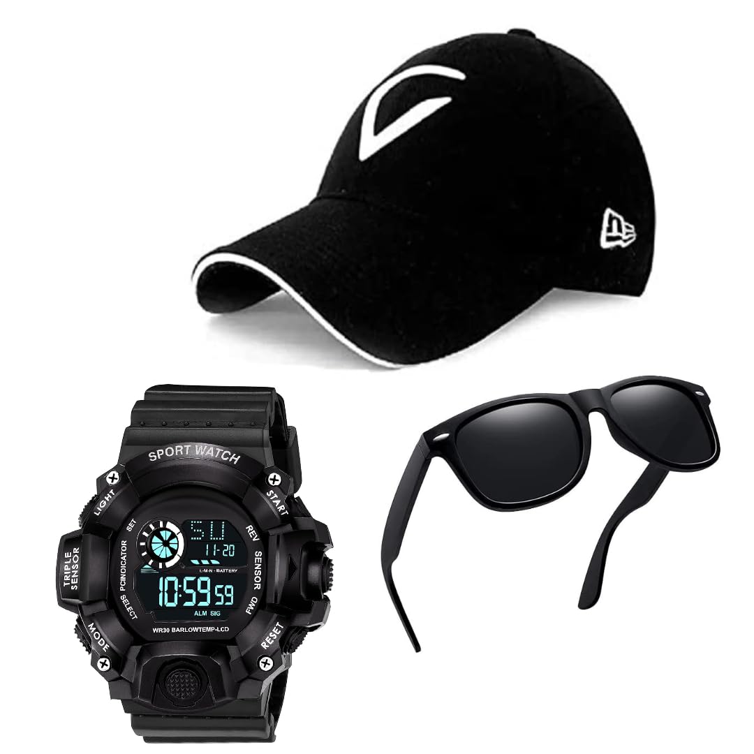 PUTHAK Transparent Digital Boys Watch with Cap & Sunglass, Pack of 3, PTHK2615- Red (B0CVGYZFVQ) Amazon Price History, Amazon Price Tracker