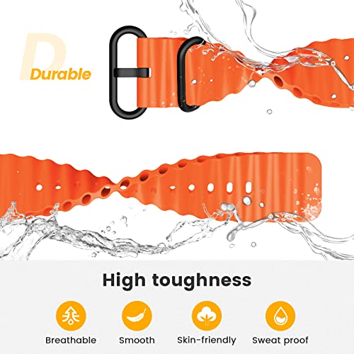 Compatible with Garmin Fenix 6X/6X Pro Band, Ocean Silicone Sport Watch Band