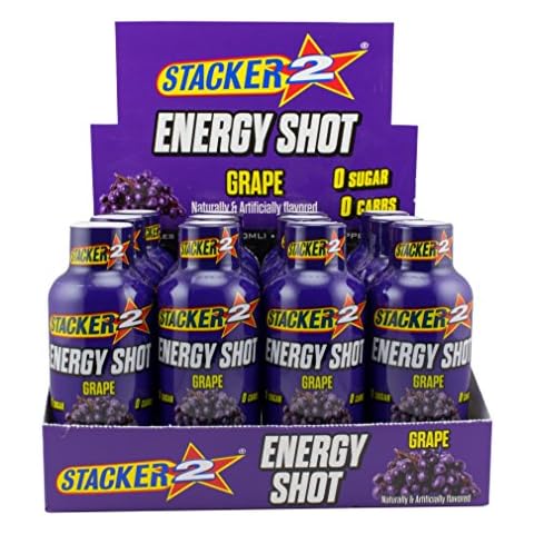 Stacker 2 Energy Shots Grape Flavor 2oz. Shots (24 Bottles) Cover