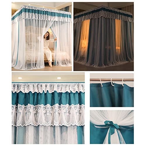 Mosquitera para cama con dosel verde de 200x220cm y malla de alta densidad de 360 grados 8