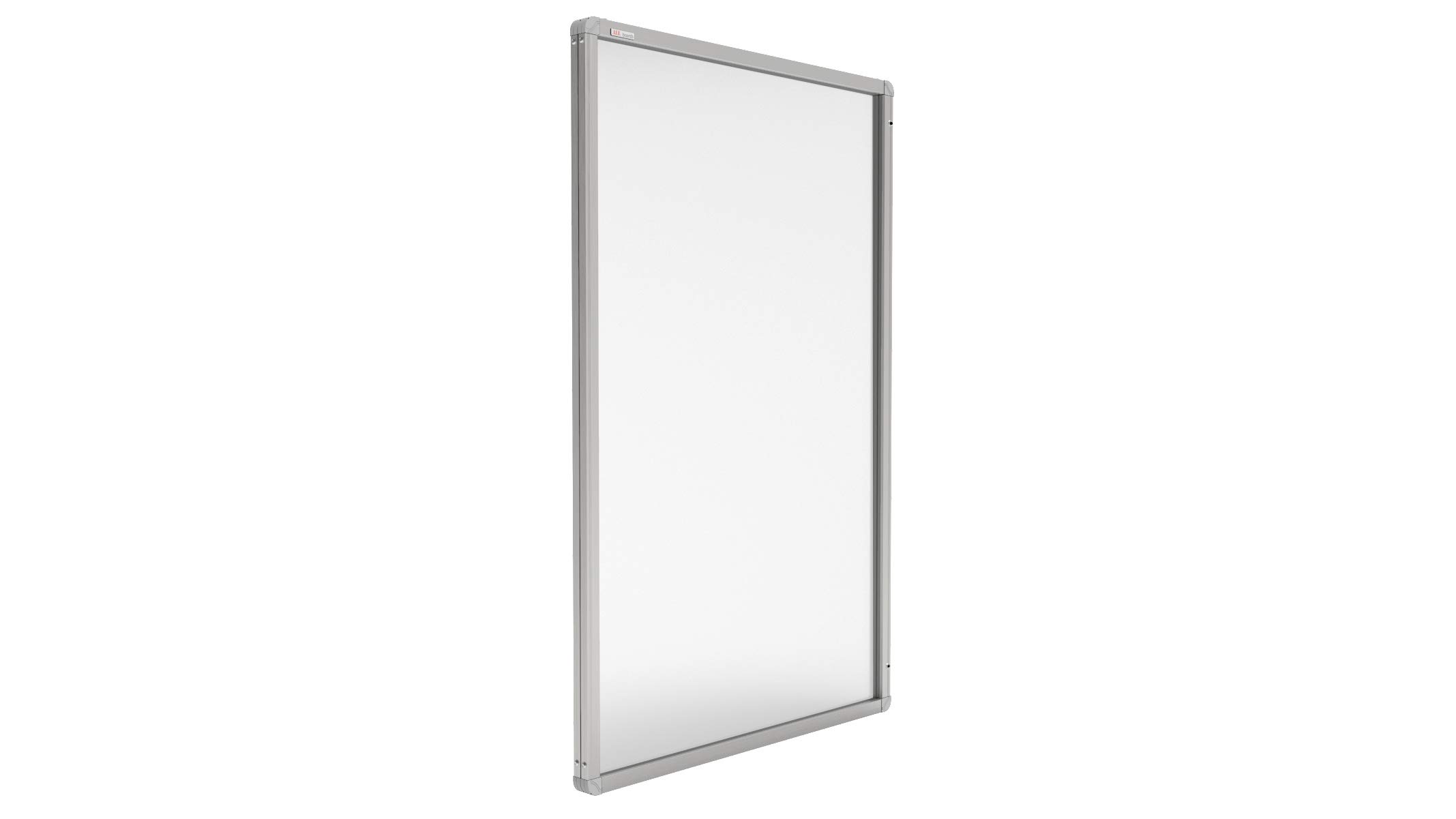 ALLboards Schaukasten Weiß Magnetisch mit Aluminiumrahmen 120x90cm Magnetkasten Magnetische Informationstafel, Trocken Abwischbare Oberfläche Acrylglas
