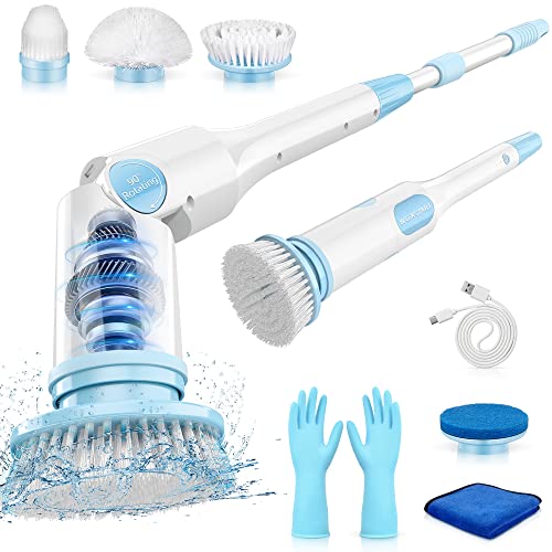 Electric Spin Scrubber, Cordless Shower Scrubber with Adjustable