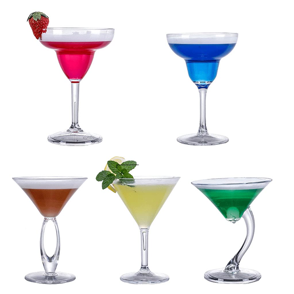 Techinal Acrylic Cocktail Cups Acrylic Material Wine Mugs Bar Martini Cups Margarita Champagne Cups Drinking Cups For Bar Kitchen Martini Glasses For Parties Acrylic Reusable