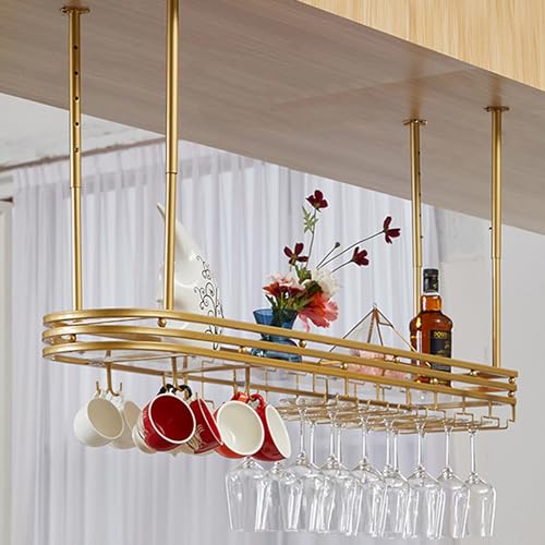 Étagère murale à vin avec porte-verres suspendu pour cuisine et salon