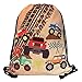 HECKBO® Sacca per Ragazzi, Bambini – Monster Truck stampati su entrambi i lati – Lavabile in Lavatrice – 40x32cm – Ideale per Asilo, Scuola Materna, Viaggi, Sport, Scuola – Zaino, Borsa, Sacca da Ginn
