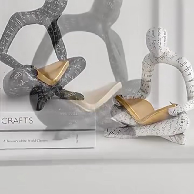 Estatua lectora abstracta decorativa para estante 14 cm miniatura 7