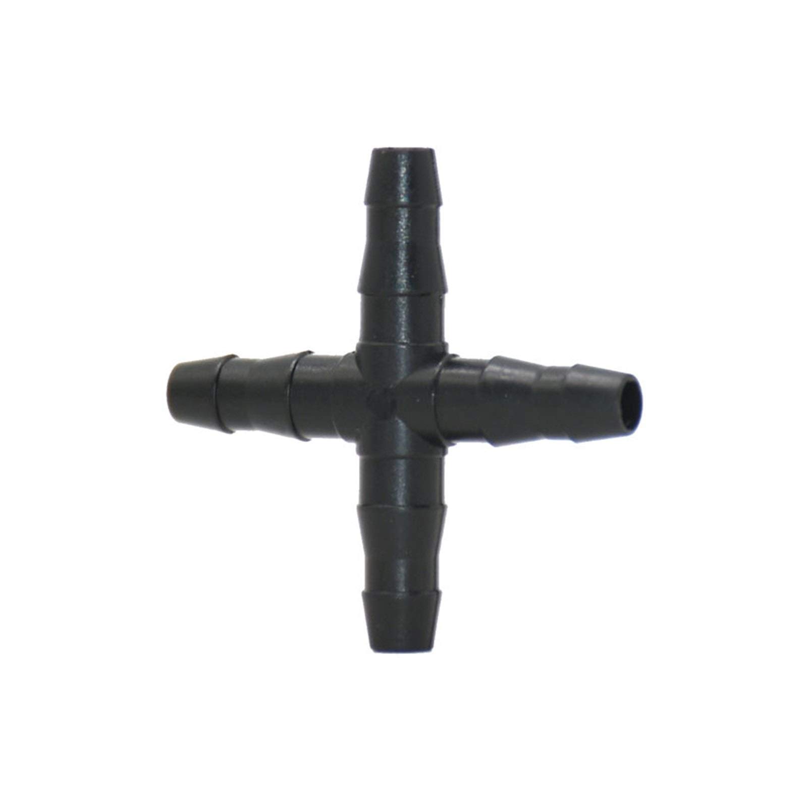 Adattatore per Tubo Flessibile per Uso Domestico 1/4 "Connettore a Croce 4/7 Tubo Flessibile a 4 Vie Divisore per Irrigazida Giardino Barb Irrigazia Goccia Raccordo 1000 Pezzi/Nero