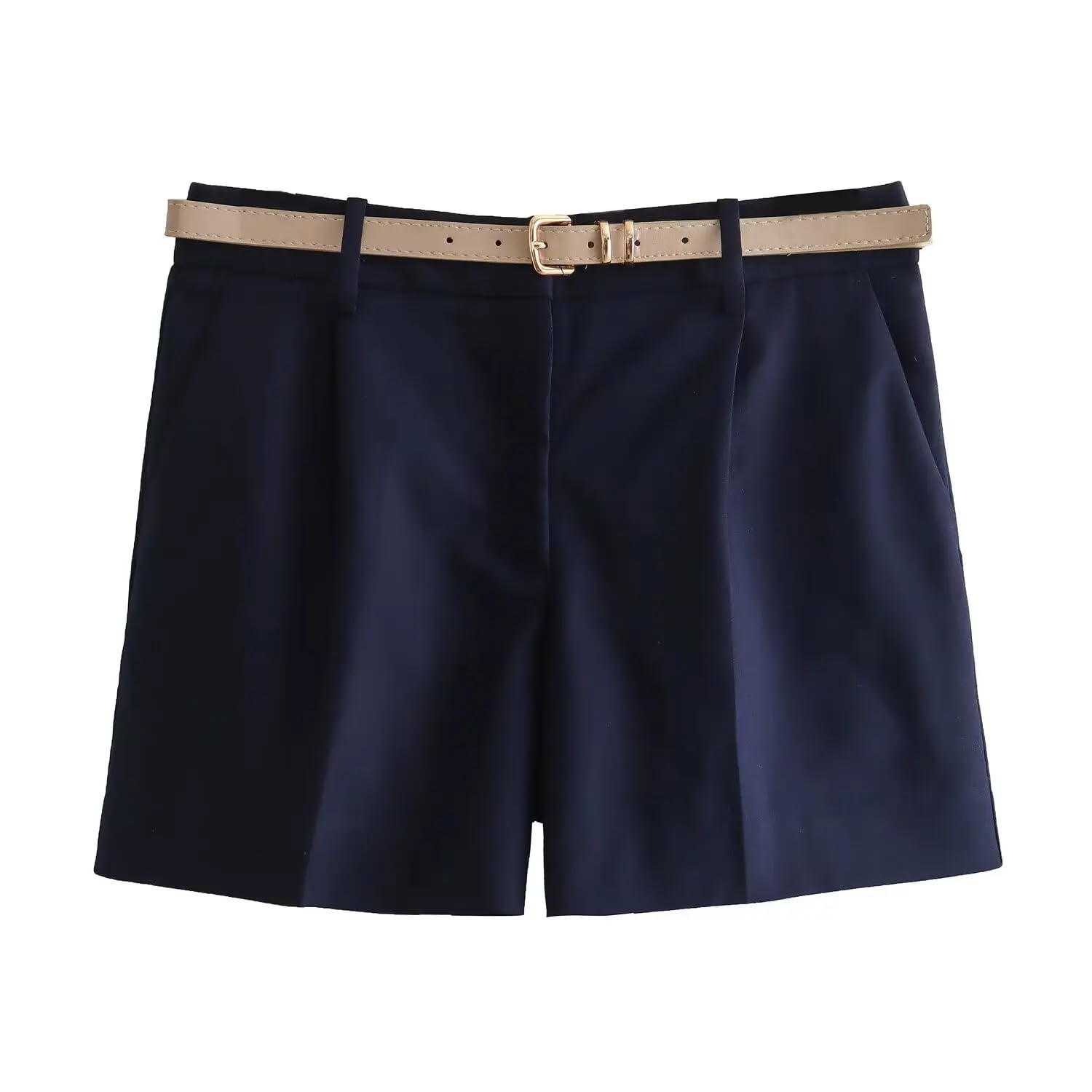 Pantalones cortos de verano para mujer de cintura alta, caqui, S