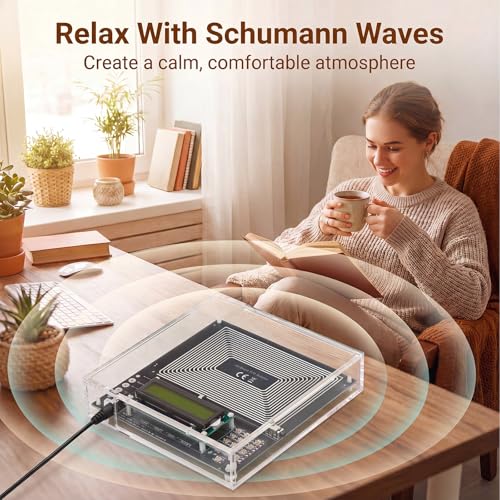 Image of Relaxweex Adjustable Frequency Generator 0.1hz-200khz, Schumann Resonance Generator, Ultra Low Sound Frequency Machine with USB and Acrylic Case for Sleep, Yoga, Meditation, Stress Relief(Black)