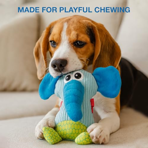 Image of Soft Plush Dog Toy | Comforting Chew Toy for Puppies & Dogs | Interactive Play and Gentle on Teeth | Durable Stuffed Animal Pets | Anti Anxiety Cute Cuddle Toy for Stress Relief (Elephant)