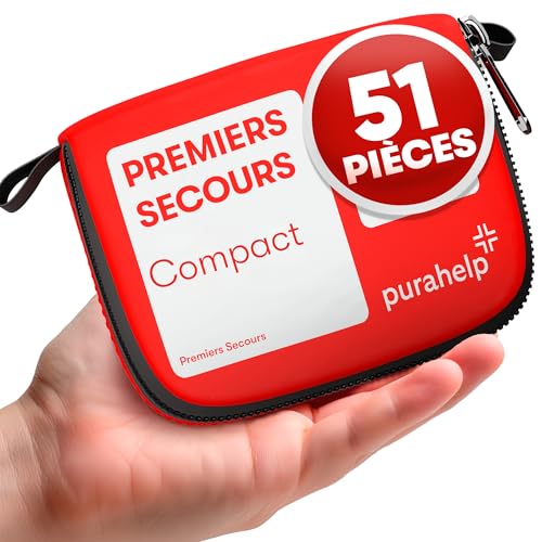 Mini Trousse de Secours – Compacte et légère – 51 pièces pour voyage, randonnée, camping, vélo - Trousse Pharmacie Voyage Trousse de Secours Randonnée First Aid Kit