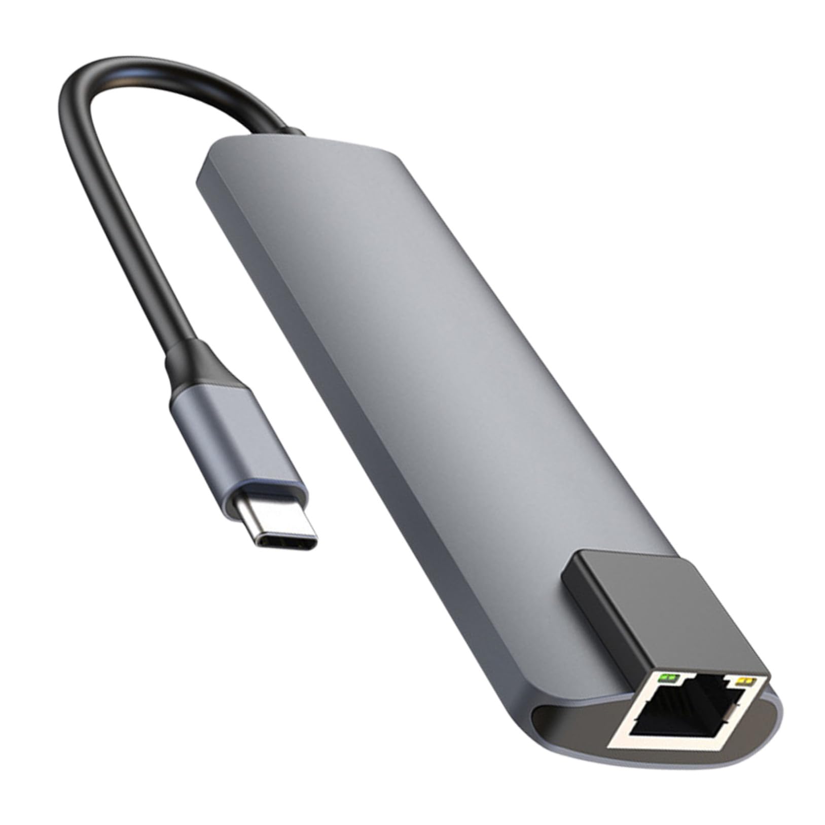 Hub Type C 5 in 1 in Metallo con Porta Pd e Rete Argento