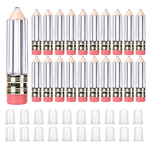 Molain Empty Lip Gloss Tube Containers, 24 PCS 5 ml Pencil Shaped Lip Balm Containers, Refillable Cute Lip Gloss Tube Bottles for Women Girl DIY Cosmetics