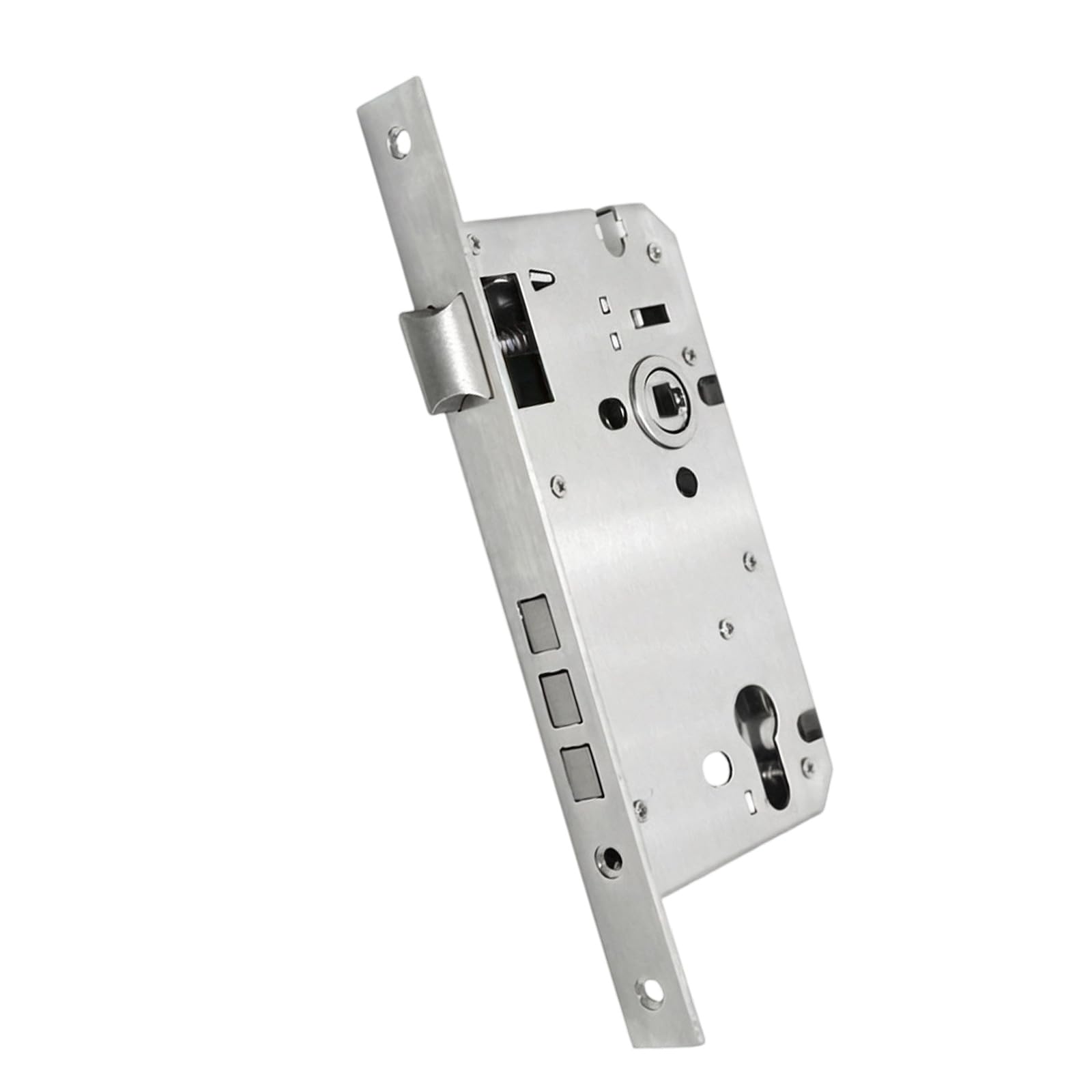 Single-Latch Door Latch Body 85 Type Mortise Hardware in Aluminum Alloy for Embedded Courtyard Door Replacement Embedded Mortise Body Narrow Stile Hardware Mechanism Courtyard Replacement Aluminum