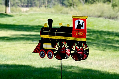 In the Breeze 2508 Steam Engine Ground Spinner-Garden Decoration - Thumbnail 2