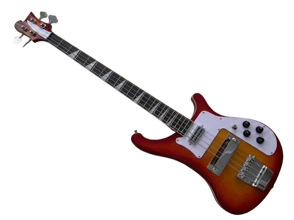 Basso elettrico Solid Body, stile tributo classico Sunburst con doppi pickup, 4 corde full size for performance sul palco rock (Bajo Eléctrico)