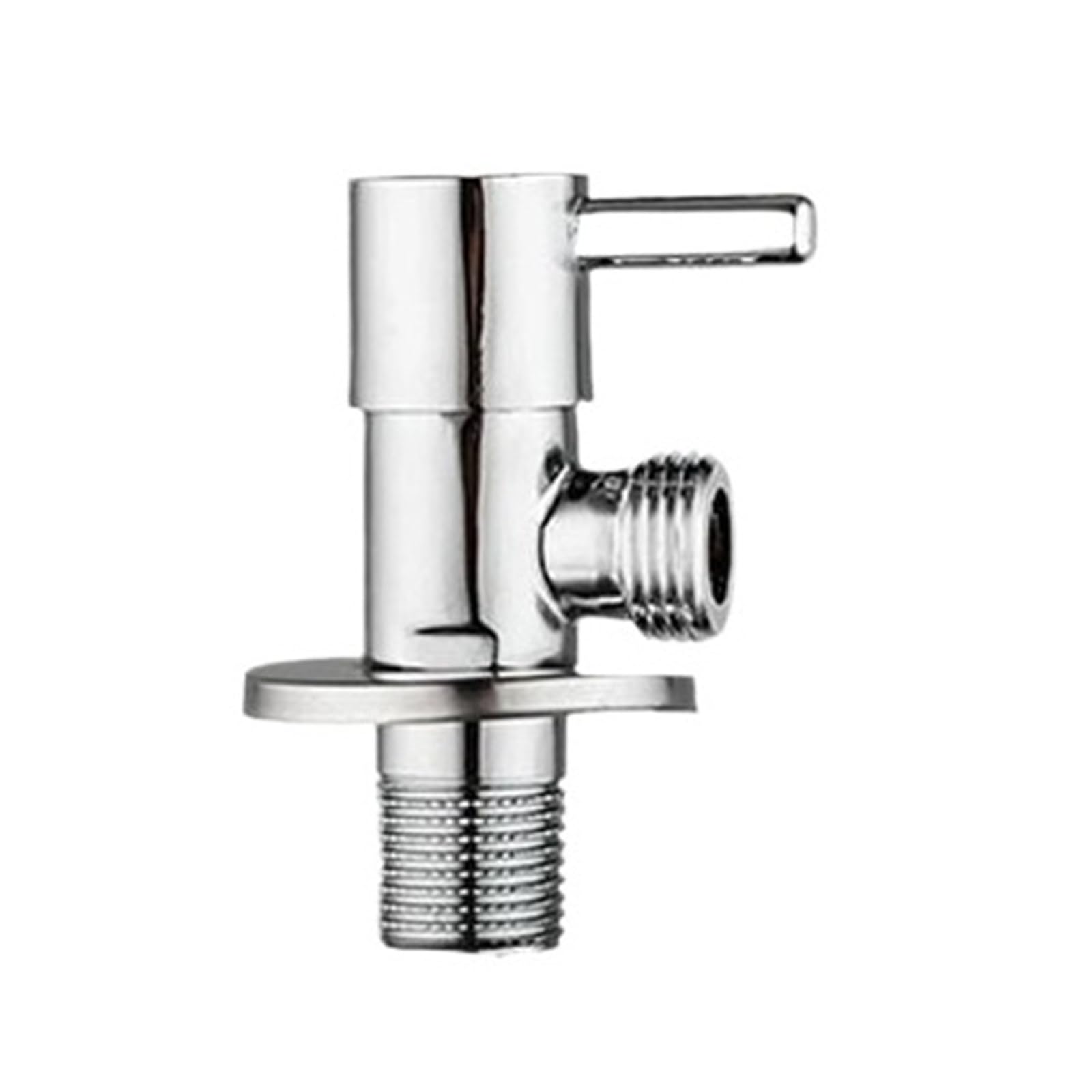 Bvhisehp Chrome 304 Stainless Steel G1/2 Angle Valve Water Control Switch Household Toilet Kitchen Bathroom Pipeline Fitting(Chrome)