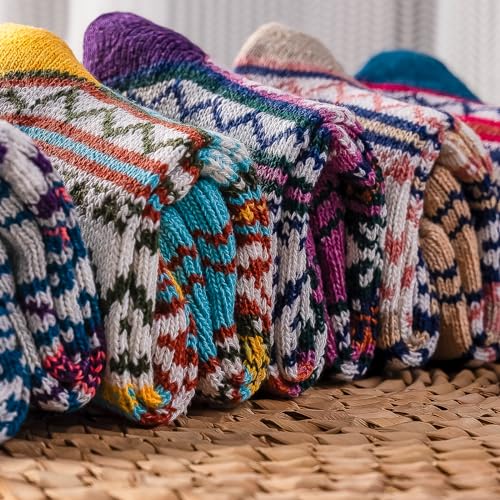 Image of Wool Socks 5 Pairs Thickened Warm Winter Socks Cozy Gifts for Women Christmas Warmth Socks