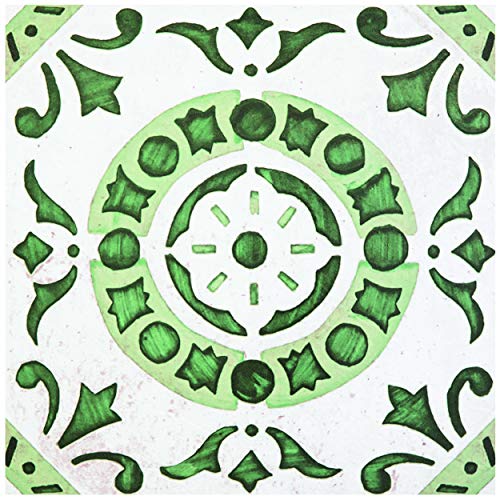 Achim Home Furnishings RTFTV60220 Retro 12x12 Self Adhesive Vinyl Floor Tile Medallion-20 Tiles/20 sq. ft, Green Medallion