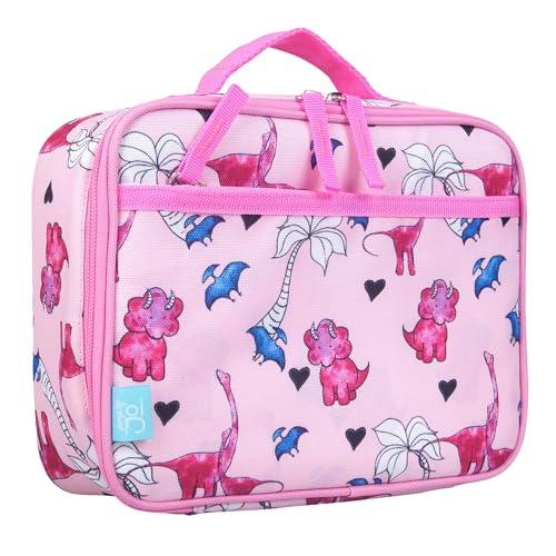 Image of Wildkin JumpOff Jo Insulated Lunch Box - Keeps Food Hot or Cold, BPA-Free with Mesh Pockets & Easy-Clean Lining - Ideal for School, Travel & Daycare - Pink Dino