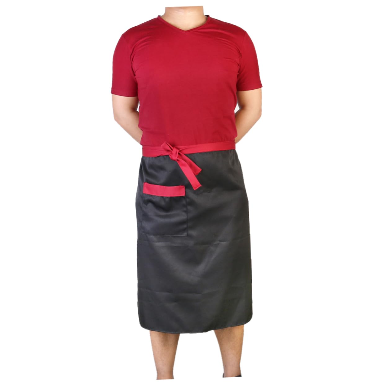 HOLIDYOYO Short Apron with Pocket Black Apron Black Short Apron Short Waist Apron