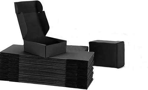 Paquete de 25 cajas de envío pequeñas negras de 4 x 4 x 2 pulgadas para pequeñas empresas  Cajas de cartón corrugado para embalaje de joyas, adornos