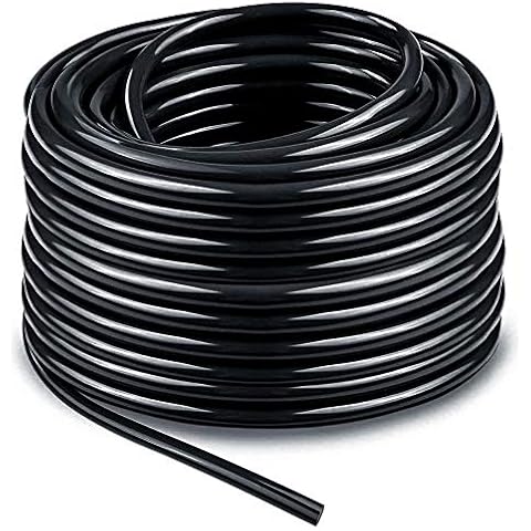 Bonviee 100ft 1/4 inch Blank Distribution Tubing Drip Irrigation Hose Garden Watering Tube Line for Small Garden Irrigation System Cover