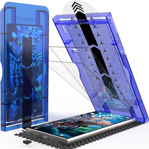 3 Pack for Samsung Galaxy s24 ultra screen protector Tempered Glass,HD with easy to nstall frame 30 seconds Installation,Bubble Free,Case Friendly, Anti-Scratch