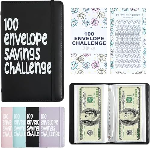 APMFHO 100 Days Money Saving Challenge Coin Envelope Budgetstorage Book, Money Saving Binder, Easy...