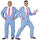 Foxxeo blauer 50er Jahre Anzug für Herren Kostüm für Rock in Roll Motto-Partys Disco Teds Ted Cosh Boys Größe L