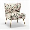 Thia armless accent chair for living room elegant seat with nailhead trim gold metal legs and comfortable curved back 28 d x 25 w x 295 h 03 floral print  urban country home decor