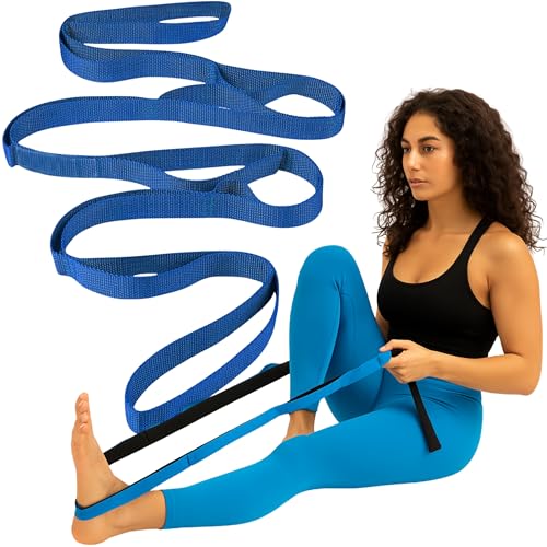 Senshi Japan Best Stretching Strap Exercise Bands for Physical Therapy and Exercise for Flexibility Perfect Yoga Straps for Stretching Fascia, Hamstring & Leg Stretcher