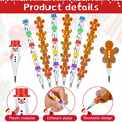 Set de 39 lápices de colores apilables navideños miniatura 3