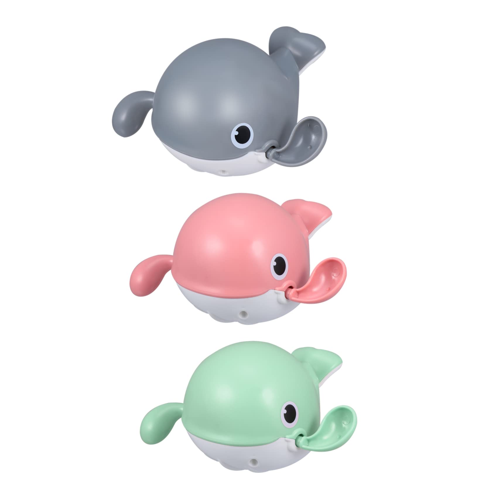 KOMBIUDA Juguetes De Baño para Bebés Ballena Nadadora 3piezas Colores Rojo Gris Verde Juguetes Acuáticos para Bañeras y Piscinas Desarrollo De Habilidades