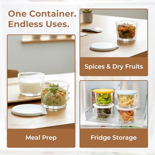 Image of HomeEssentials Premium Borosilicate Glass Jar with Airtight Lid - Small Kitchen Storage Container for Spices, Seeds, and Herbs - Heat-Resistant | Microwave Safe (Pack of 2)