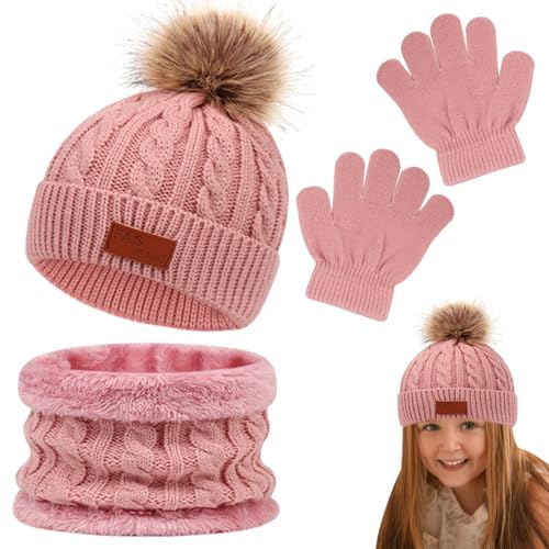 Sombreros de invierno para niños con cuello térmico que bloquea el viento 5