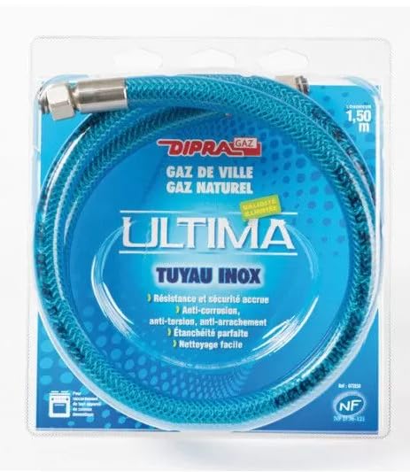 DIPRA - Flexible Gaz Naturel Inox Vitagaz 1,50 m – Raccords Femelle 15/21 – Certifié NF