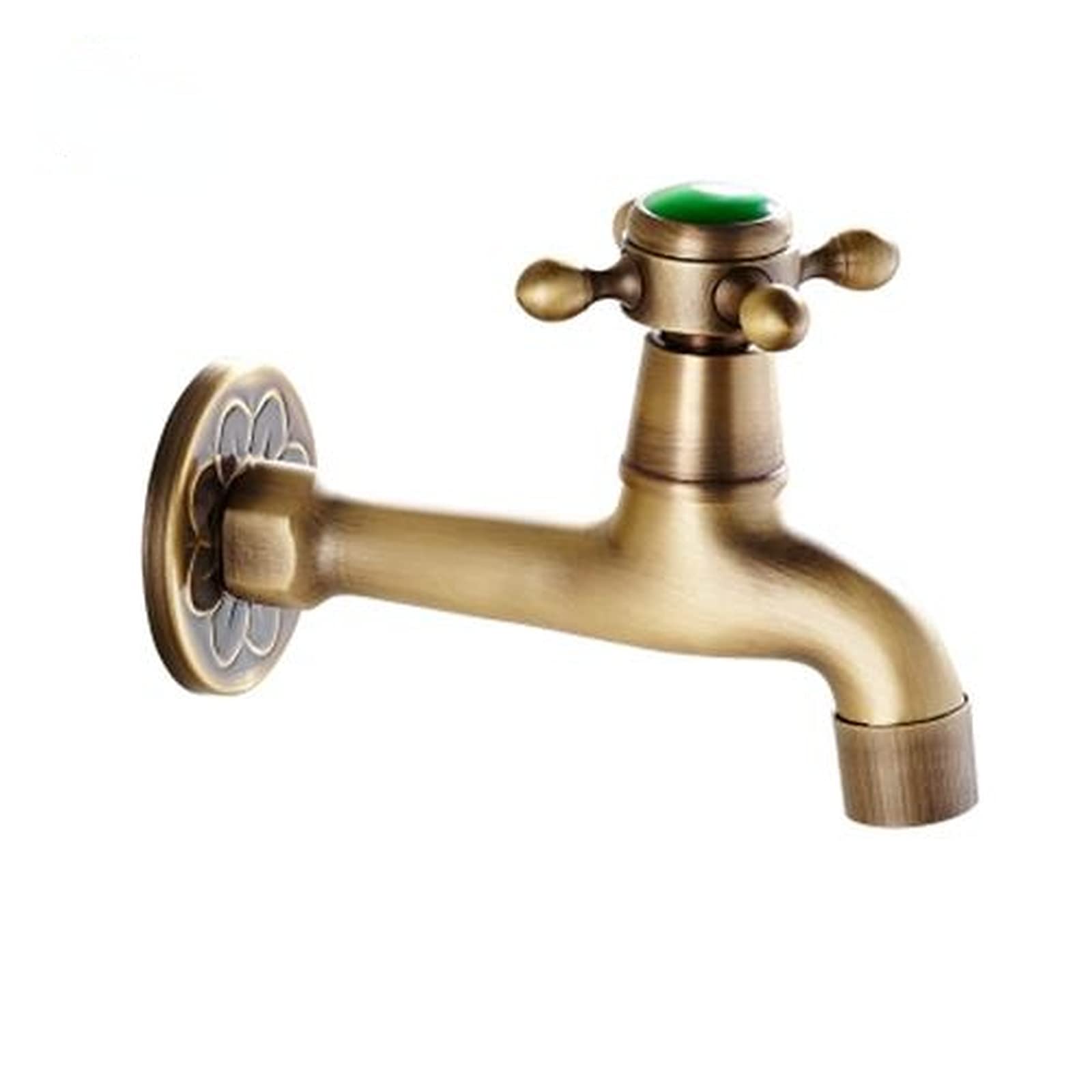 ZYCHSJXA Brass Wall Mounted Tap Faucet Garden Outdoor Bibcock Washing Machine Mop Taps Single Cold