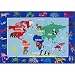 Home Dynamix Eric Carle Elementary World Map Area Rug 35"x51", Graphic/Print World Map Blue/Green/Red